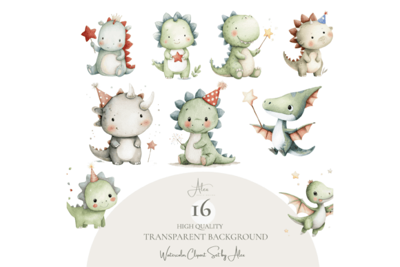 Download Cute Dinosaur Clipart Set - Dinosaur clipart Collection