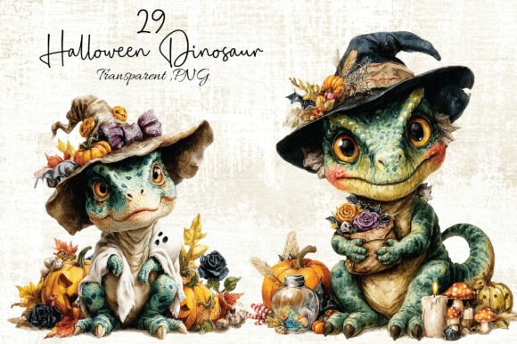 Download Halloween Dinosaur Clipart Bundle - Dinosaur clipart Collection