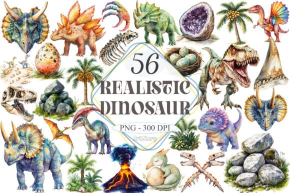 Download Watercolor Realistic Dinosaur Clipart - Dinosaur clipart Collection